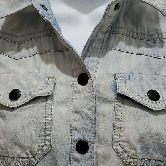 RUFF HEWN SHIRT, Sz S, BLUE, 100%COTTON, LONG SLEEVE - Picture 4 of 11